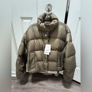 Zara Khaki Puffer Jacket